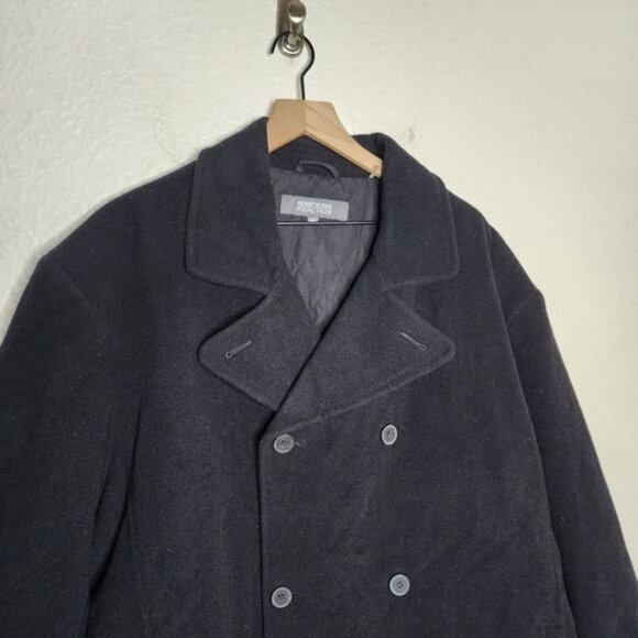 Kenneth Cole Reaction Wool Blend Pea Coat in Black Women's Plus Size 2X NWT - Picture 4 of 8